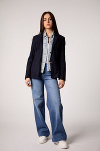 Blue Fringe Detail Tailored Blazer