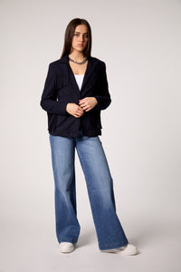 Blue Fringe Detail Tailored Blazer