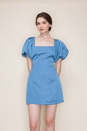 BILLOWY PUFF SLEEVE MINI DRESS