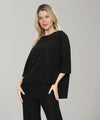 Black Metallic Relaxed Fit Top