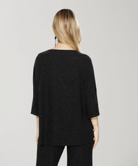 Black Metallic Relaxed Fit Top