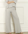 Silver Metallic Wide Leg Pants