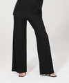 Black Metallic Wide Leg Pants