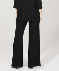 Black Metallic Wide Leg Pants