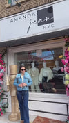 Sky Blue Cashmere Blend With Natural Fur Collar Jacket
