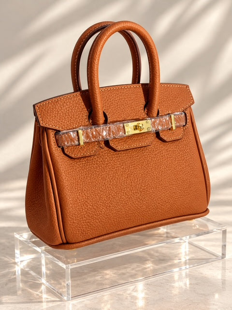 Cognac Mini Top-Handle Satchel