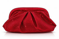Luxe Rhinestone Pleated Clutch