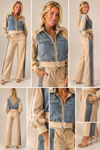 Denim-Panel Athleisure Set — view 11