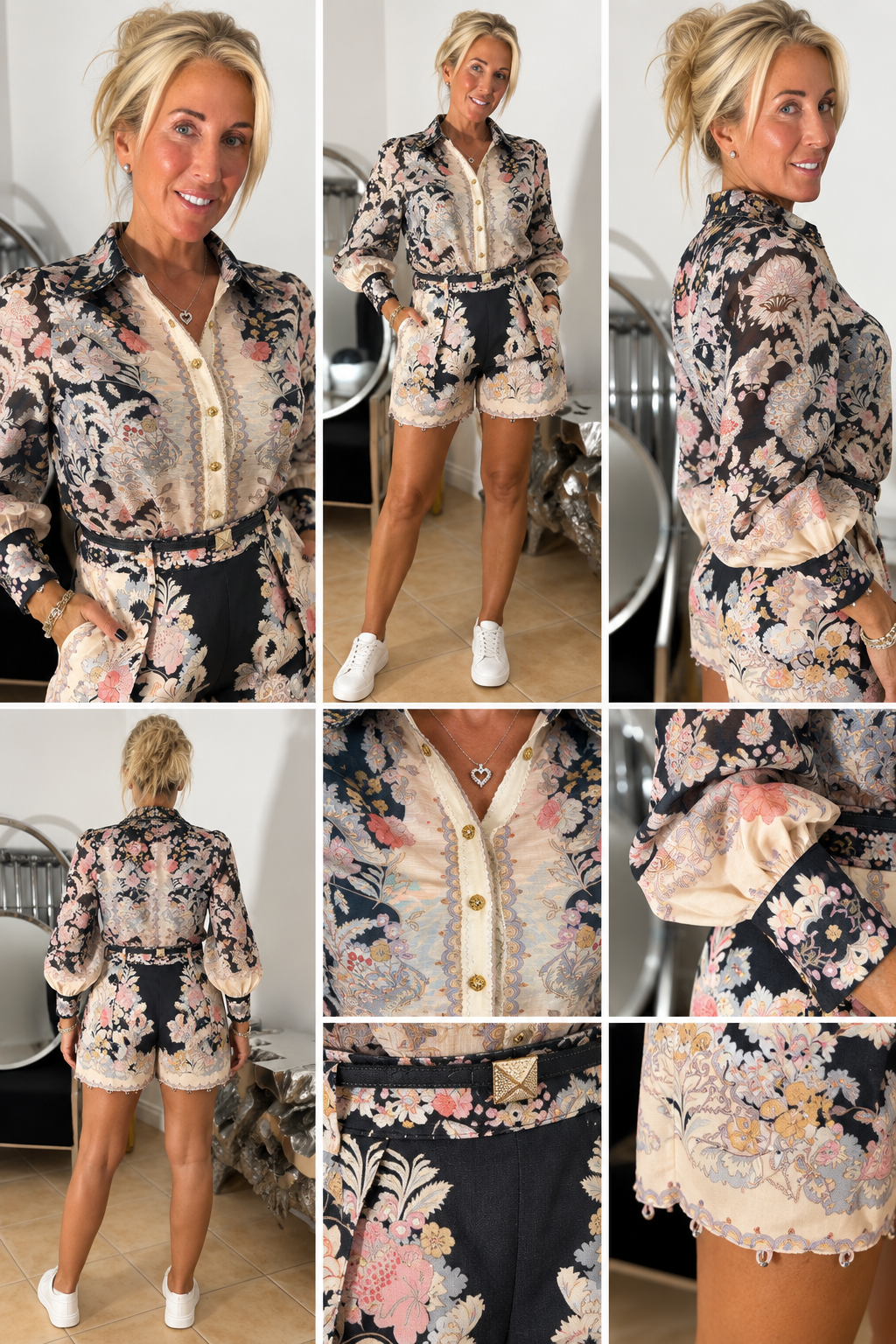 Floral Lace-Trim Shorts Set — view 4
