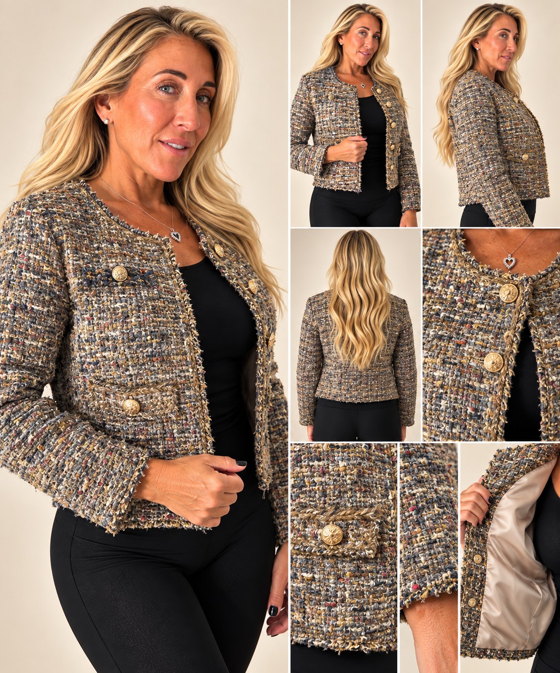 Luxe Textured Button Jacket — photo 5