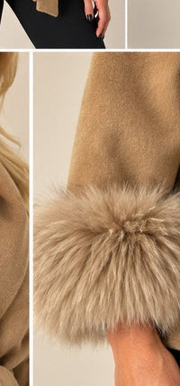 Camel Belted Fur Coat — photo 17