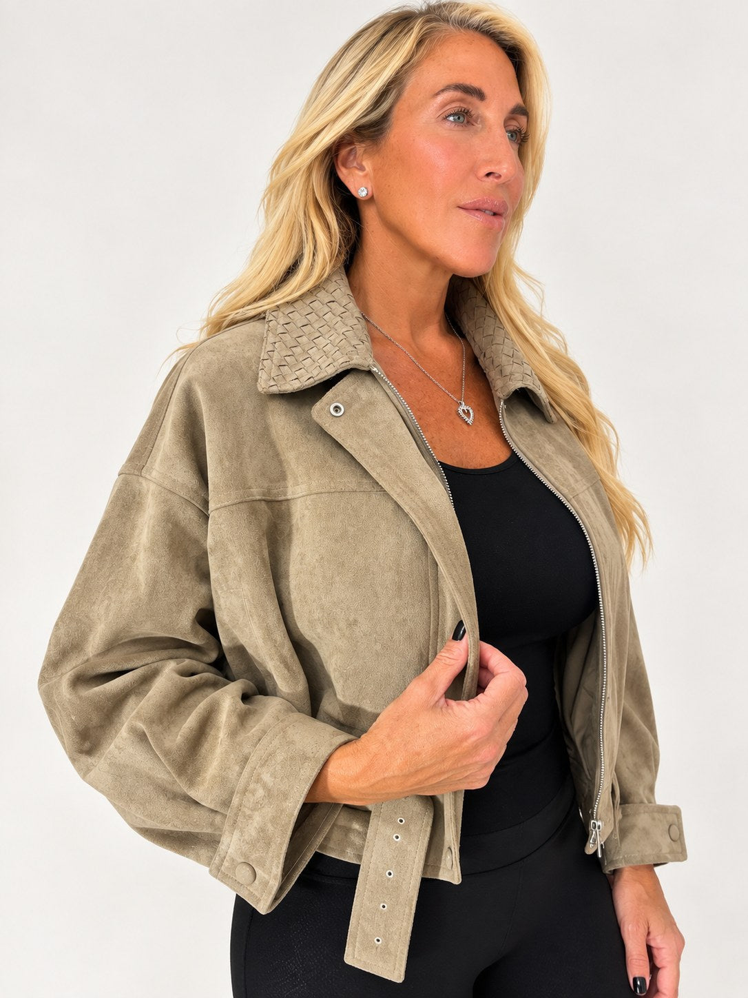 Soft Vegan Leather with Basket Weave Collar — photo 30