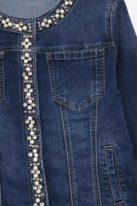 Stretch Denim Embellished Jacket