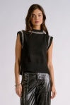 Crystal Cap Sleeve Sweater