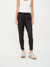 Coated Zip Jogger Black