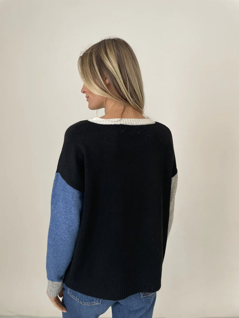 Colorblock Sleeve Sweater