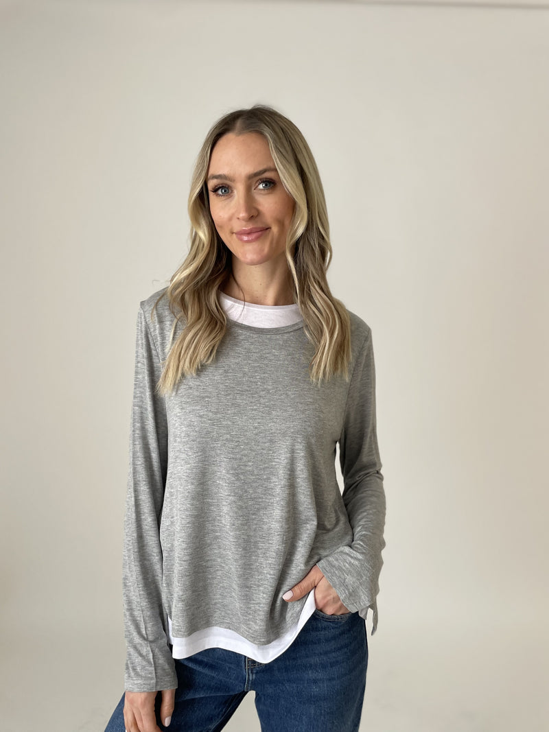 Double Layered Tee Gray