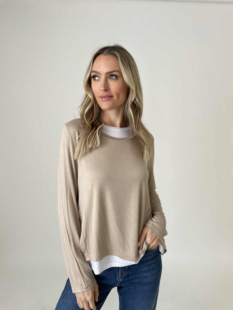 Double Layered Tee Nude