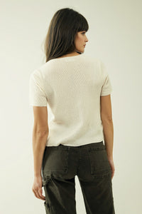 CARDIGAN WITH SHORT SLEEVES AND FRONT CLOSURE