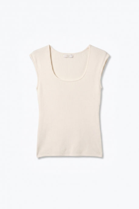 Square Neck Fine-Knit Sweater