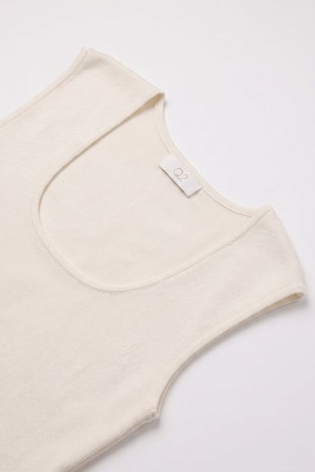 Square Neck Fine-Knit Sweater