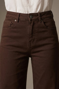 Chocolate Wide Leg Cropped Jeans