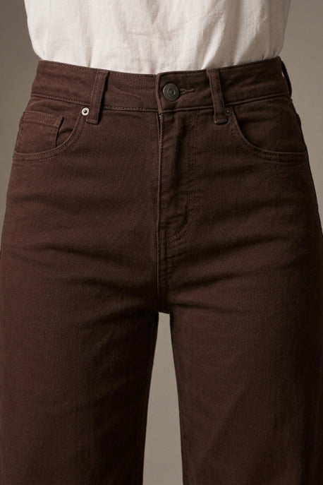 Chocolate Wide Leg Cropped Jeans