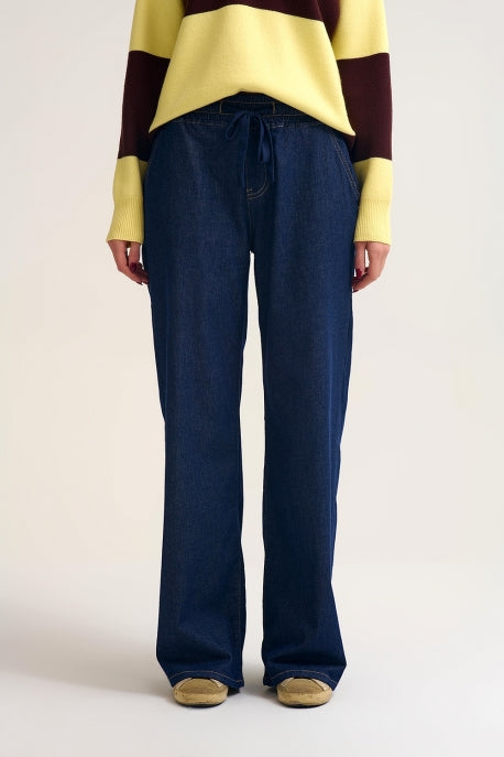 Denim Wide Leg with Elastic Waist