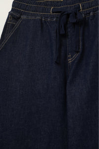 Denim Wide Leg with Elastic Waist